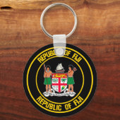 Fiji Round Emblem Sleutelhanger (Voorkant)
