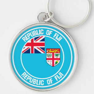 Fiji Round Emblem Sleutelhanger