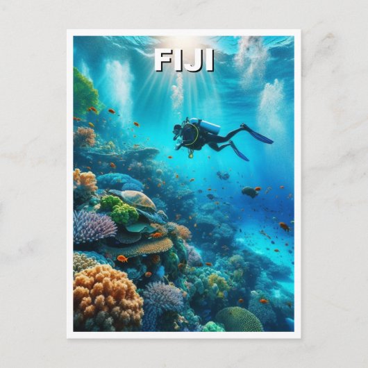 Fiji Scuba Diver Diving Briefkaart (Voorkant)