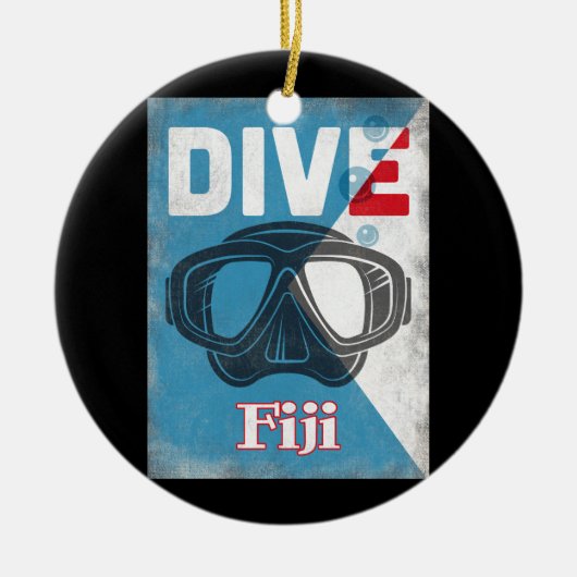 Fiji  scuba duikmasker keramisch ornament (Voorkant)