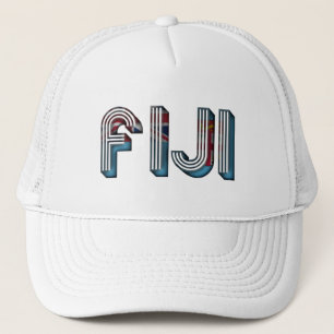 Fiji South Pacific Country Flag Typografie Trucker Pet