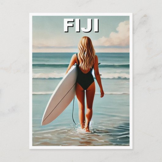 Fiji Surfer Girl Briefkaart (Voorkant)