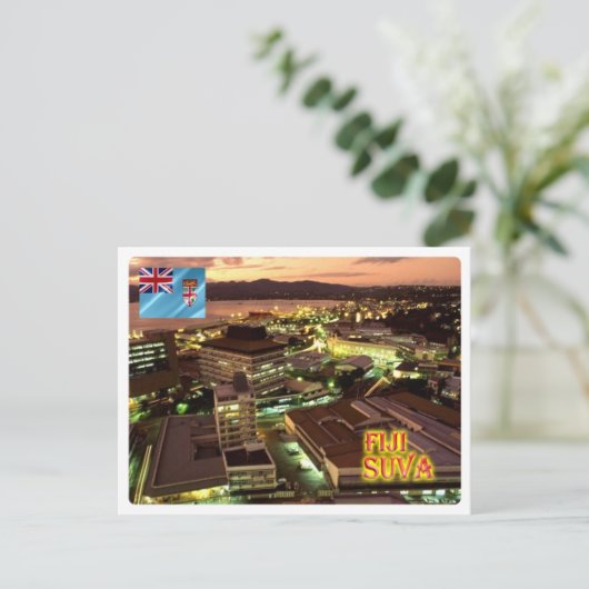 Fiji - Suva bij nacht - Briefkaart (Staand voorkant)
