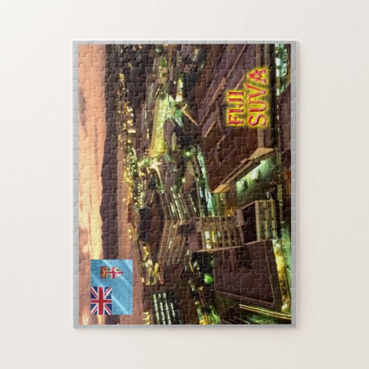 Fiji - Suva bij nacht - Legpuzzel (Verticaal)
