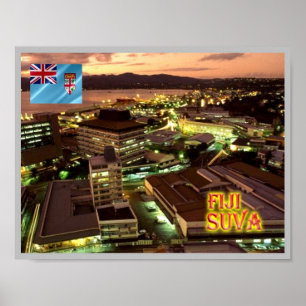 Fiji - Suva bij nacht - Poster