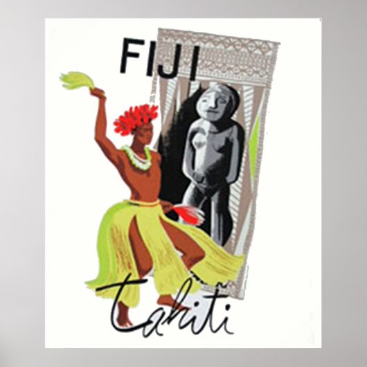 Fiji Tahiti Vintage Poster (Voorkant)