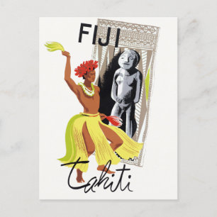 Fiji Tahiti Vintage Poster Briefkaart