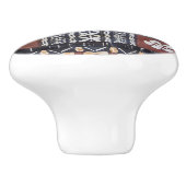 Fiji Tapa Cloth Print Ceramic Knob. Keramische Knop (Zijkant)