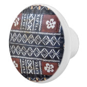 Fiji Tapa Cloth Print Ceramic Knob. Keramische Knop (Rechts)