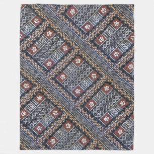 Fiji Tapa Cloth Print Fleece Blanket