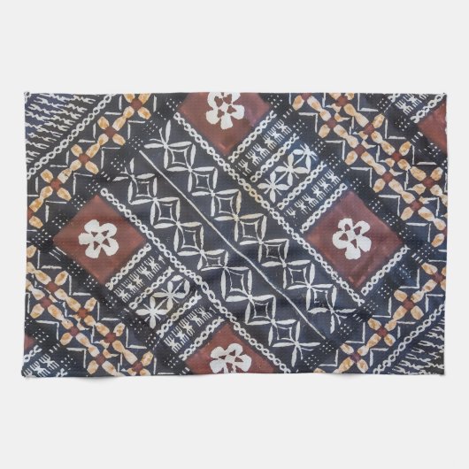 Fiji Tapa Cloth Print Kitchen Towel Theedoek (Horizontaal)