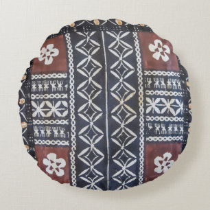 Fiji Tapa Cloth Print Round Pillow Rond Kussen