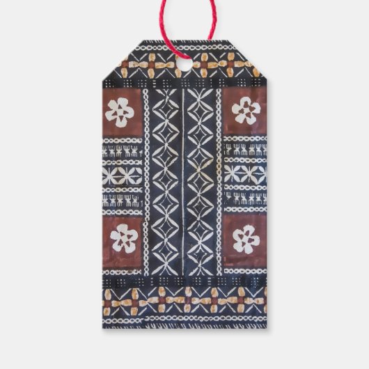 Fiji Tapa Doek Print Gift Label Cadeaulabel (Voorkant)