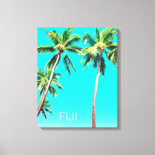 Fiji tropische kokokospalm canvas afdruk
