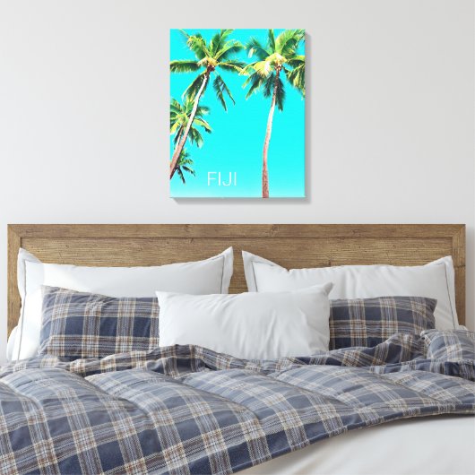 Fiji tropische kokokospalm canvas afdruk (Insitu (Slaapkamer))