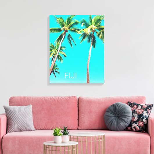 Fiji tropische kokokospalm canvas afdruk (Insitu (Woonkamer))