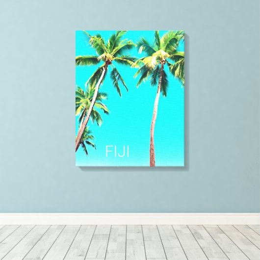 Fiji tropische kokokospalm canvas afdruk (Insitu (Houten vloer))