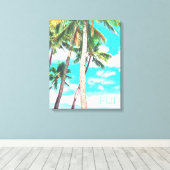 Fiji tropische kokokospalm canvas afdruk (Insitu (Houten vloer))