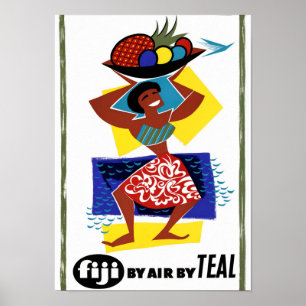 Fiji Vintage Travel Poster teruggezet
