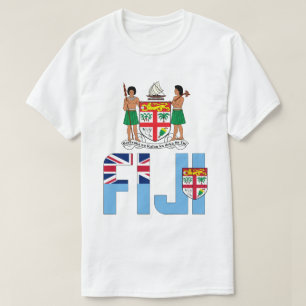 Fiji-vlag en wapenschild t-shirt