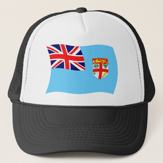 Fiji Vlag Hoed Trucker Pet (Voorkant)