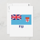 Fiji-vlag met naam briefkaart (Voorkant / Achterkant)