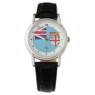 Fijian Flag & Fiji trendy mode / design horloge