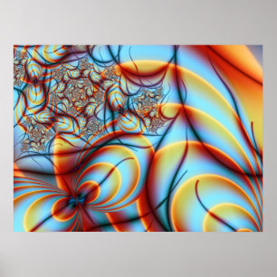 Fijn Abstract Fractal van Ophelia Art. Poster