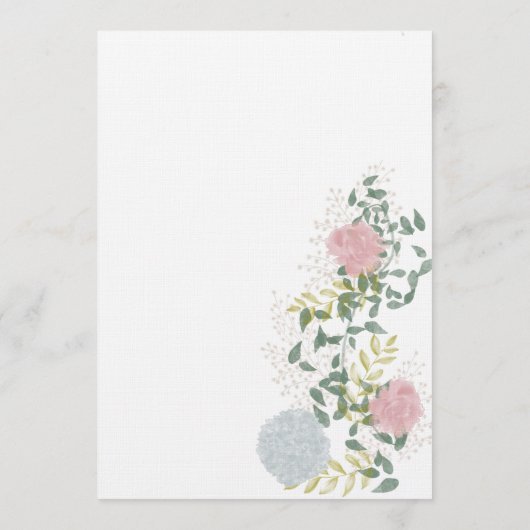 Fijn bloeiende bruiloft Flat Menu (Achterkant)