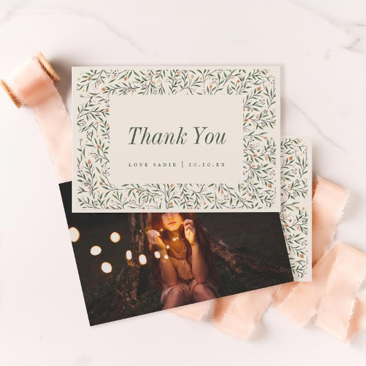 Fijn bloemig Lijst Bedankkaart