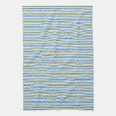 fijn chevron zigzag patroon denim blauw en crème theedoek (Verticaal)
