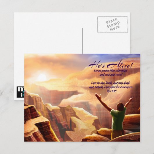 Fijn. Christelijke Religieuze Aangepaste Pasen Feestdagenkaart (Voorkant / Achterkant)