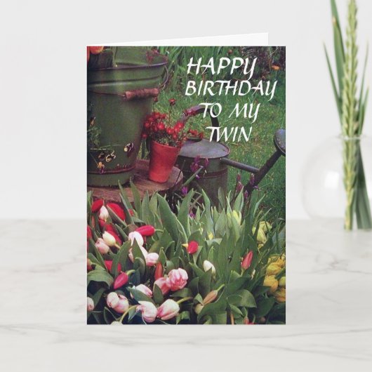 FIJN DAT WE DE VERJAARDAG DELEN MET ONZE TWEELINGZ KAART (Voorkant)