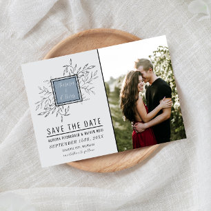 Fijn gebladerte   Dusty Blue   Bruiloft Save The Date