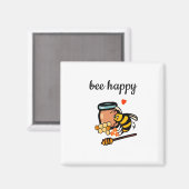 Fijn gele en blauwe woordkunst magneet (Voorkant / Achterkant)