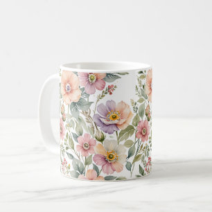 Fijn getinte tuinbloem koffiemok