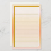 fijn gevoerd perzikbriefpapier briefpapier (Voorkant / Achterkant)