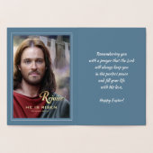 Fijn. Jezus is Risen. Religieuze Pasen Folie Kaarten (Binnen)