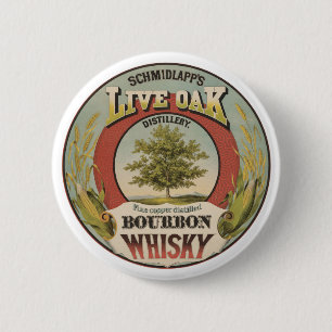 Fijn koper gedistilleerde Bourbon whisky. Ronde Button 5,7 Cm