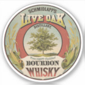 Fijn koper gedistilleerde Bourbon whisky. Sticker (Voorkant)