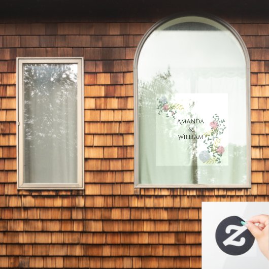 Fijn opgebloeide bruiloft raamsticker (Huis Raam)