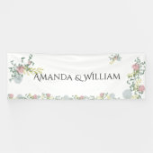 Fijn opgebloeide bruiloft spandoek (Horizontaal)