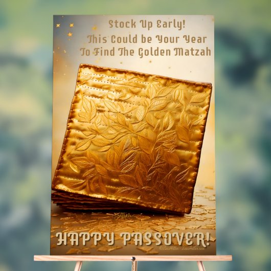 Fijn Pascha! Golden Matzah Acryl Bord (Neutraal)