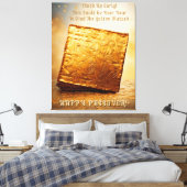 Fijn Pascha! Golden Matzah Canvas Afdruk (Insitu (Slaapkamer))