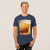 Fijn Pascha! Golden Matzah Tri-Blend Shirt (Voorkant volledig)