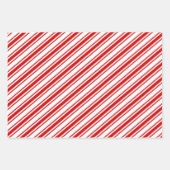 Fijn rood wit Candy Cane Stripes Retro Inpakpapier Vel (Voorkant 3)