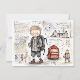 Fijn terug naar school briefkaart