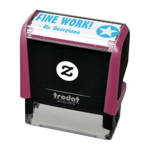 "FIJN WERK!" + Rubberstempel van Tiller Zelfinktende Stempel