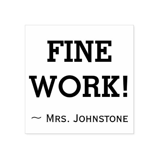 "FIJN WERK!" Toewijzing Rubberstempel in klasse Rubberstempel (Afrduk)