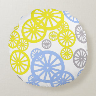 Fijnachtig Happy Wheel Circle Pattern Product Rond Kussen